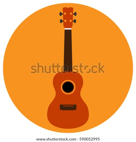 Isolated guitar icon on a sticker, Vector illustration