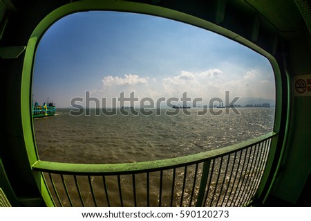 Sea view from a ferry in Penang Malaysia
