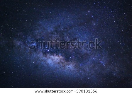 Close-up of Milky way galaxy with stars and space dust in the universe, Long exposure photograph