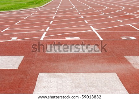 outdoor sports track focus on numbers