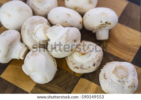 white mushrooms Royalty-Free Stock Photo #590149553