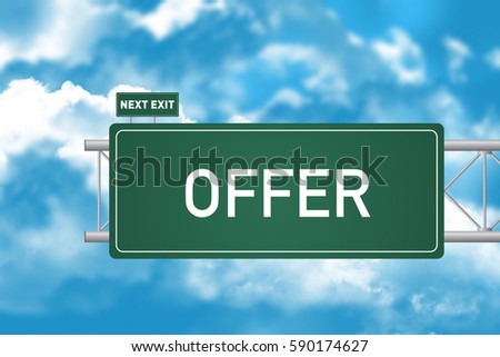 Road Sign Showing Offer 