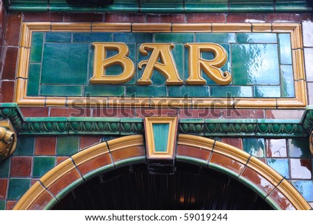 Tile Bar Sign