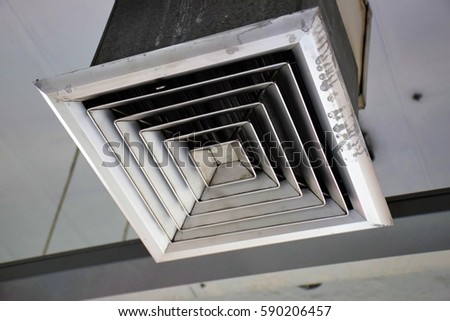 Aluminium air conditioning in Department store Royalty-Free Stock Photo #590206457