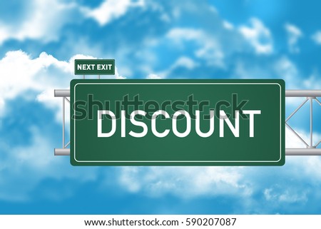 Road Sign Showing Discount 