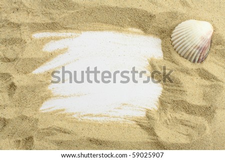 Sand and seashells frame