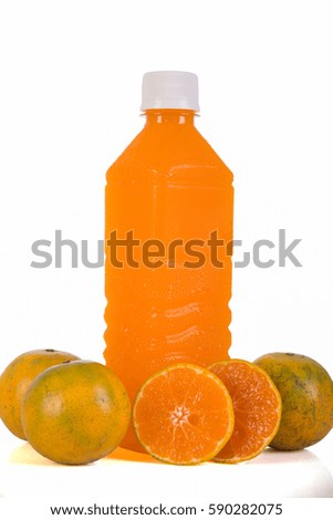 Orange juice bottle. Isolated on background