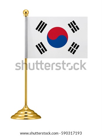 South Korea flag. Desk flag.