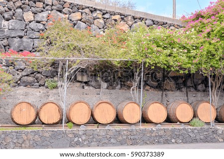 Photo Picture of a Classic Wooden Wine Barrel