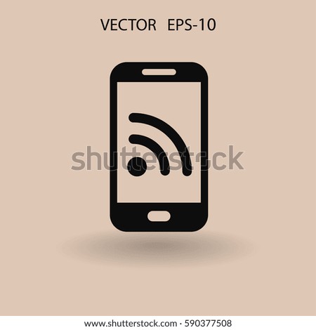 RSS mobile icon. vector illustration