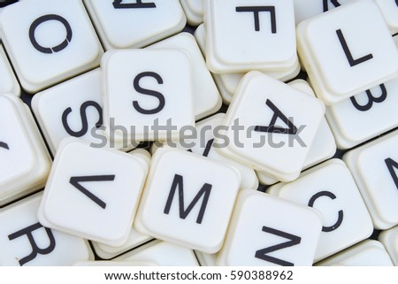 Letters as background.3D block letters texture.Letter collection pattern. Alphabets crosswords background.