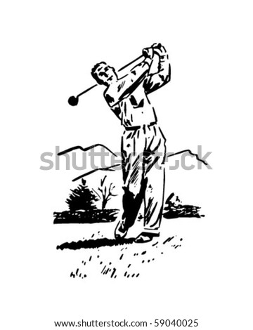 Golfer - Retro Clip Art