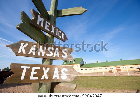 Wooden Road signs, wild west concept
