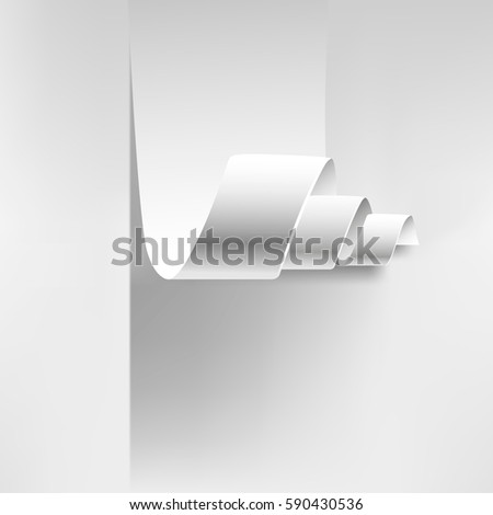 white texture.White paper roll ripped long collections design , vector illustration Royalty-Free Stock Photo #590430536