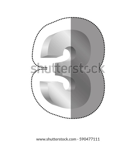 color number three icon, vector illustraction design image