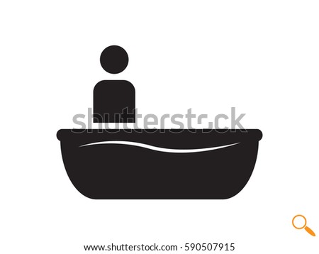 a man in a bathroom, symbol, vector illustration eps10
