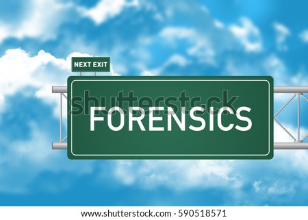 Road Sign Showing Forensics 