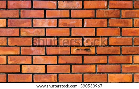 Red brick wall seamless Vector illustration background - texture