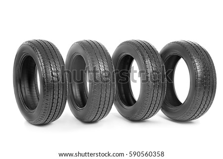 Car tires, isolated on white