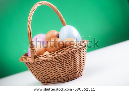 Easter eggs in the basket