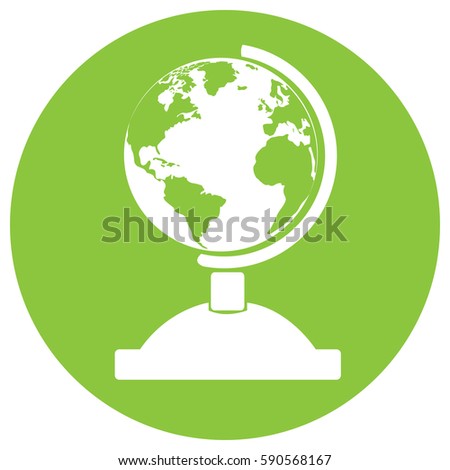 Isolated silhouette of a globe on a sticker, Vector illustration