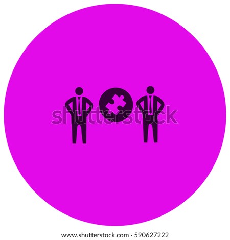 Businessman with puzzles vector  icon