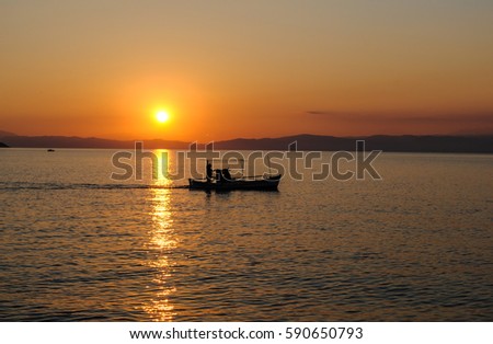 Thassos greek island,sunset