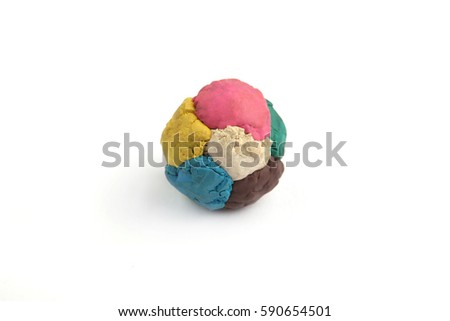 Children's colored plasticine. Materials for creativity. Colorful plasticine ball..