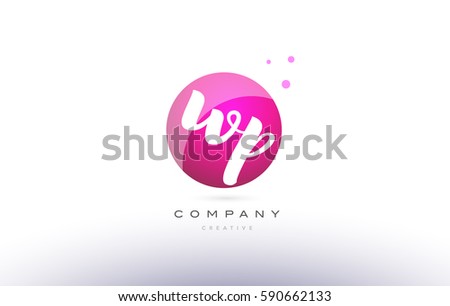 wp w p  sphere pink 3d alphabet company letter combination logo hand writting written design vector icon template 
