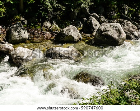 Mountain stream in national park Plitvice Hrvatia.