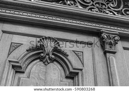 Vintage Detail Door   in Black and White