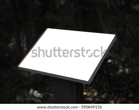  signboard as copy space in the forest