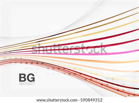 Colorful vector stripes on grey. Modern technology or business web abstract background