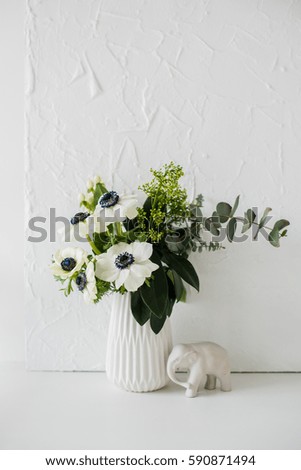 Elegant bouquet of anemones
