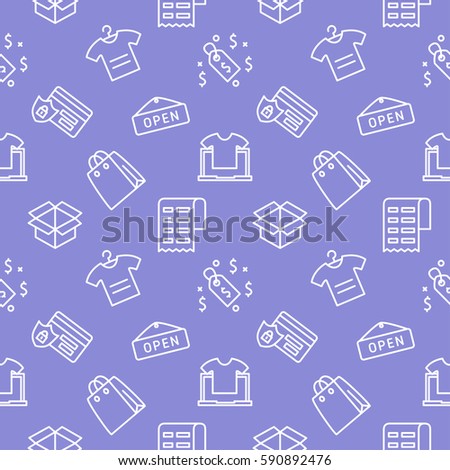 Ecommerce seamless pattern background purple