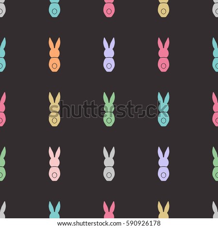 Seamless pattern Easter greeting with bunnies, design vector illustation, holiday symbol.