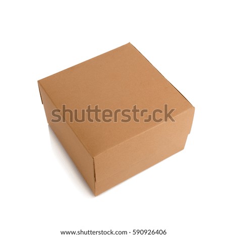 Brown carton delivery packaging box isolated on white background