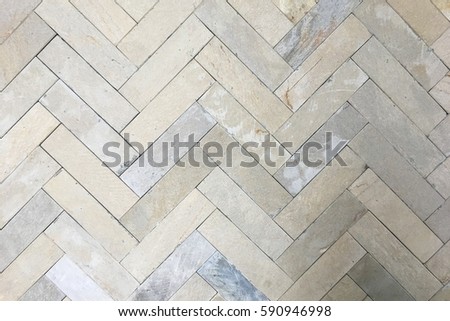 Top view of tile zigzag pattern