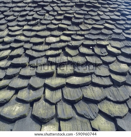 The old  traditional  wooden roof ,background