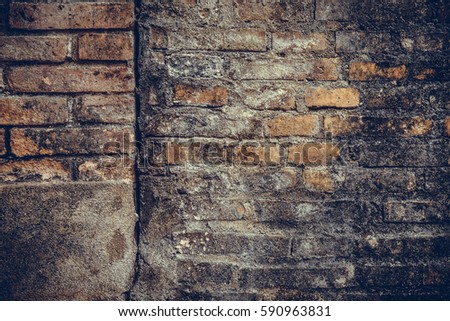 Old brick walls and an old concrete wall texture - Stock Photo.
Concrete, building materials, stone materials, materials moss.