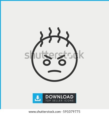 angry emot icon. Simple outline angry emot vector icon. On white background.