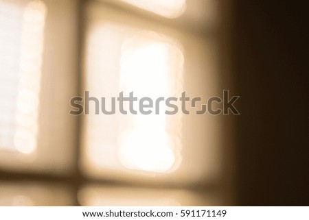 Blurry sun light at glass block wall 