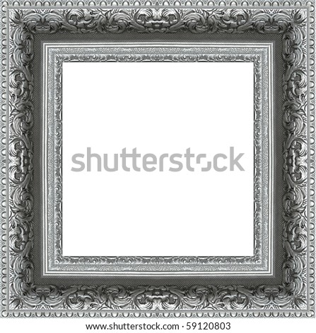 a picture silver frame on a white