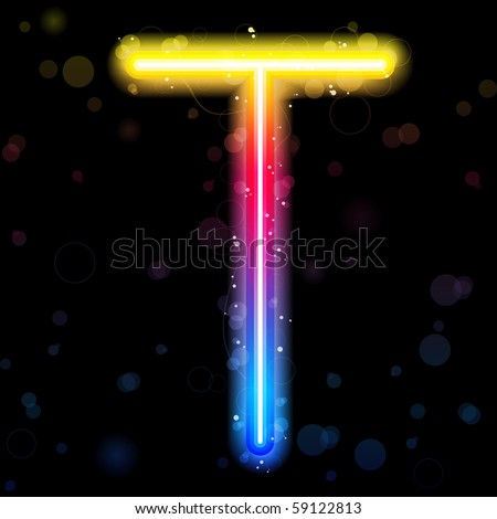 Vector - Alphabet Rainbow Lights  Glitter with Sparkles