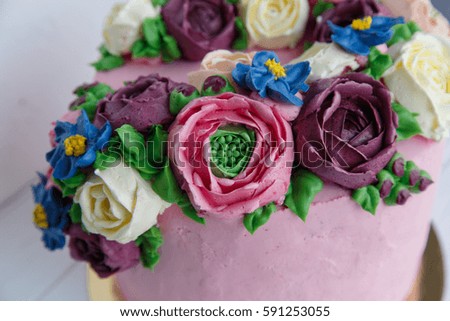 cake with flowers at a wedding or a March 8