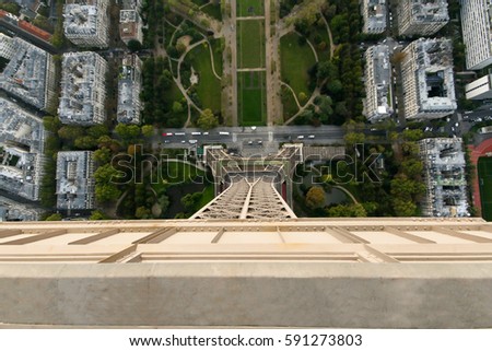 view down to the Eiffel Tower