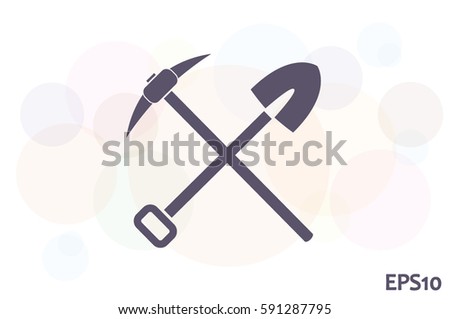 Shovel Pickax icon vector illustration eps10.