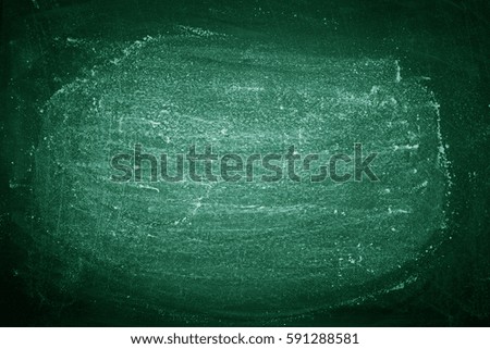 Chalk rubbed out on green blackboard background, texture for abstract design.