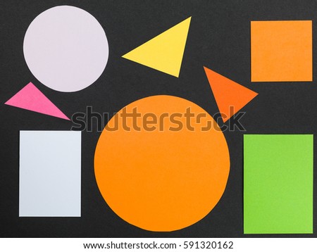 Colorful Pattern of Geometric Shapes Against a Black Background