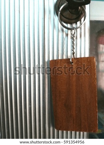Closeup  wood  key  chain